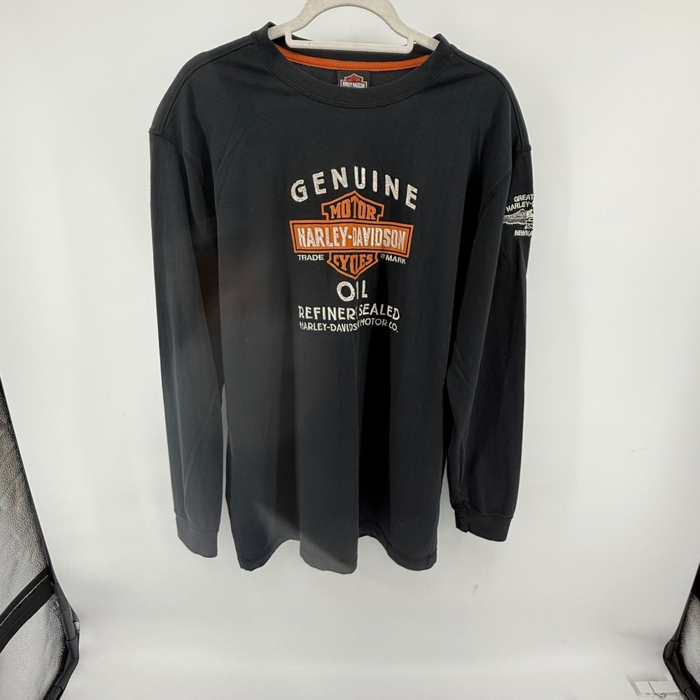 Harley Davidson Men's Large‎ Black Long Sleeve Shirt Crew Neck Newnan, Georgia
